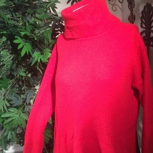 Cherry red turtleneck sweater by Ann Taylor loft